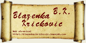 Blaženka Kričković vizit kartica